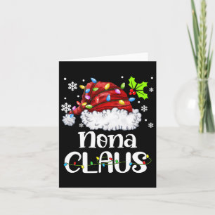 Tarjeta Nona Claus Santa Hat Navidades alumbran familia de