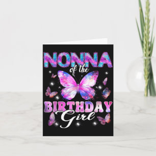 Tarjeta Nonna de la niña cumpleañera familia mariposa
