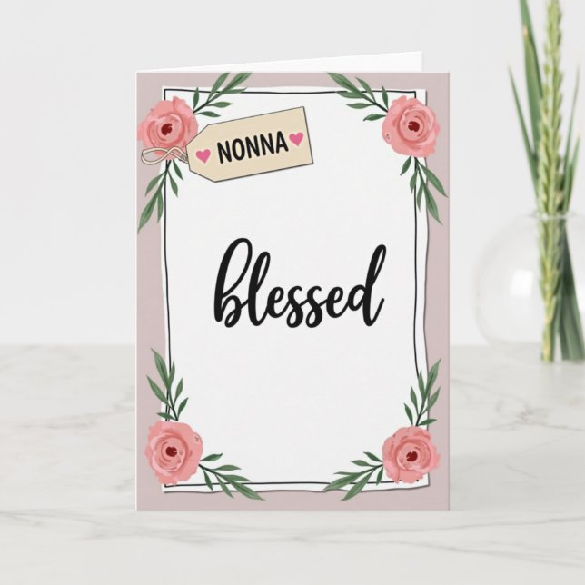 Tarjeta Nonna Floral Bendita (Anverso)