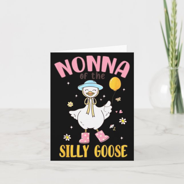 Tarjeta Nonna Of The Silly Goose First Birthday Family Mat (Anverso)