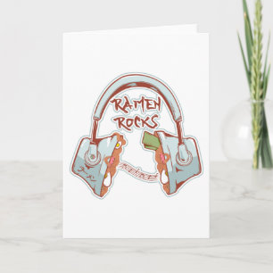 Tarjeta Noodles Ramen rock auriculares graciosos
