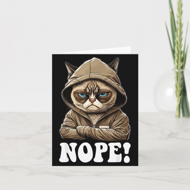 Tarjeta Nope! Nope - Employee Work Colleagues Teenager Cat (Anverso)