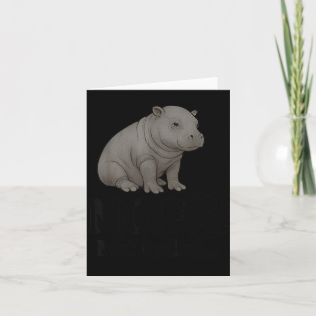 Tarjeta Nope Not Today Cute Mars The Hip Funny Lazy Quote  (Anverso)