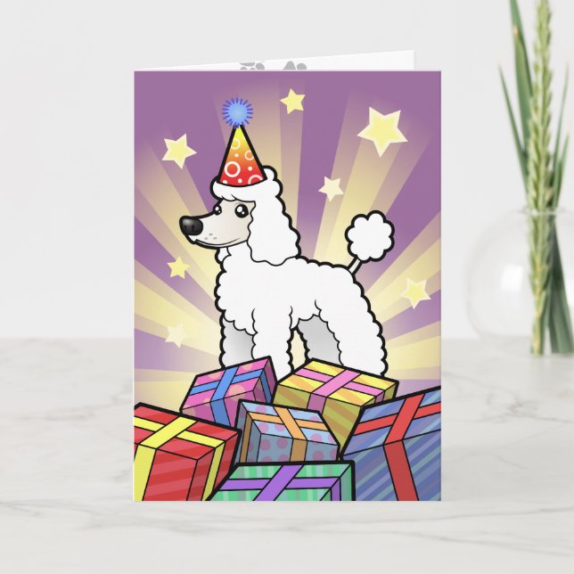 Tarjeta Norma de cumpleaños/Miniatura/Poodle de juguete (c (Anverso)