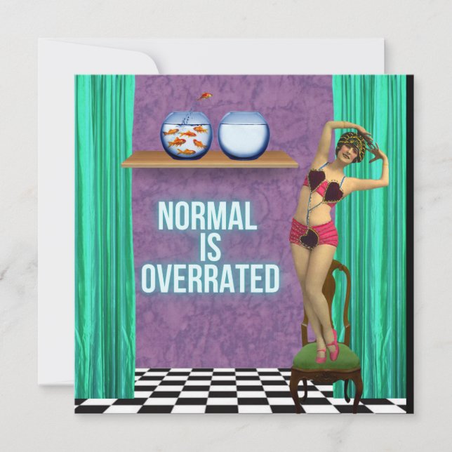 Tarjeta Normal es sobrevalorada Funky & Fun Flat Card (Anverso)