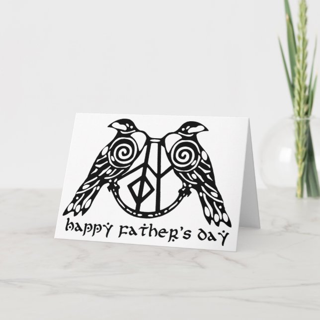 Tarjeta Norse Mythology Father's Day Card Huginn & Muninn (Anverso)