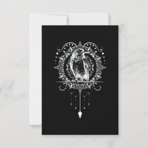 Tarjeta Norse Mythology y viking raven