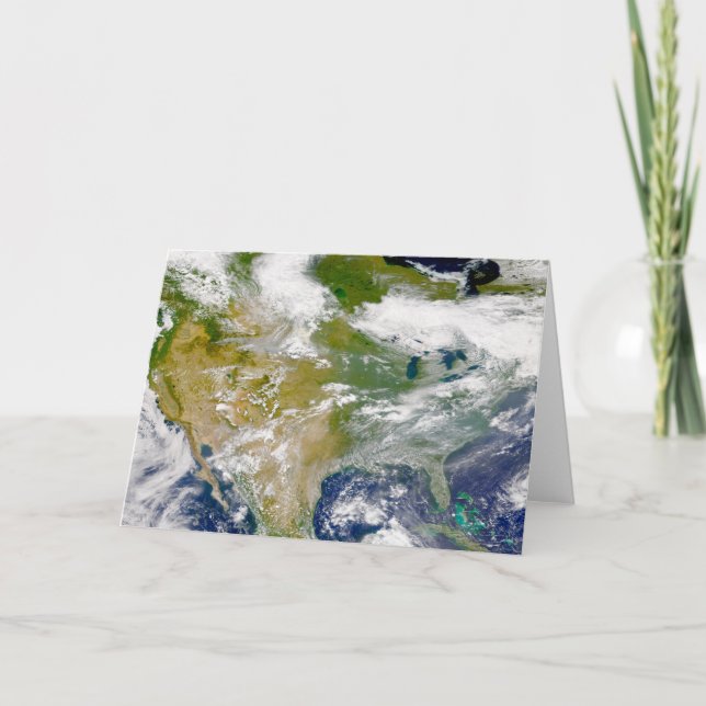 Tarjeta Norteamérica Con Humo Visible En Lugares. (Anverso)