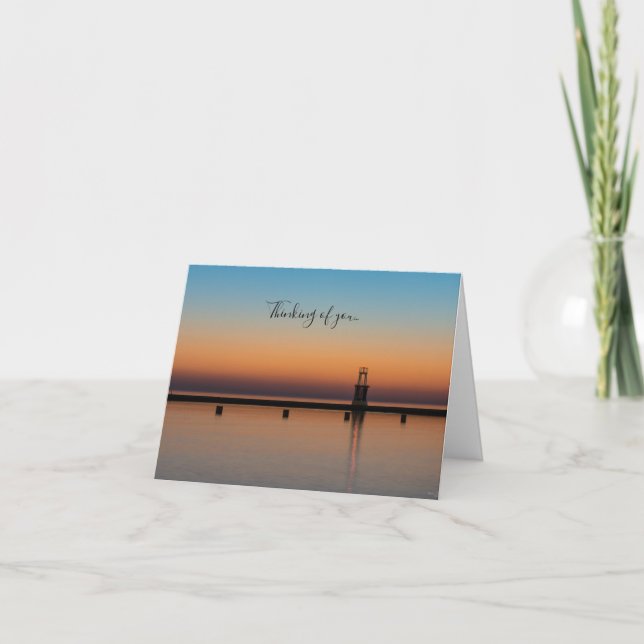 Tarjeta North Ave Lighthouse Sunrise Pensando En Tu Tarjet (Anverso)