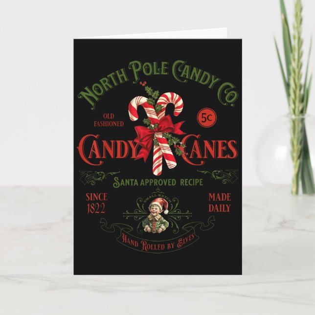 Tarjeta North Le Candy Co Candy Cane Funny Christmas Xmas  (Anverso)