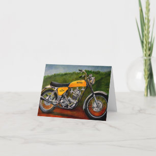 Tarjeta norton commando motorbike yellow classic bike
