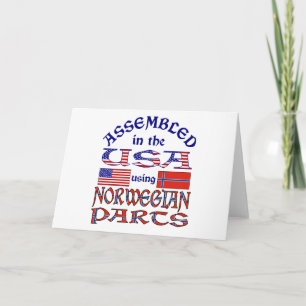 Tarjeta Noruega y bandera noruega