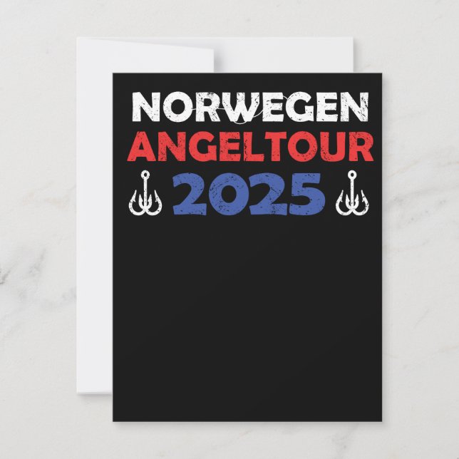 Tarjeta Norwegen Angeltour 2025 Angeltrip Geschenkidee (Anverso)