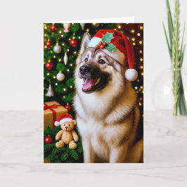 Tarjeta Norwegian Elkhound Holiday