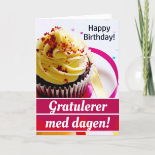Tarjeta Norwegian "Gratulerer med dagen!" Happy Birthday