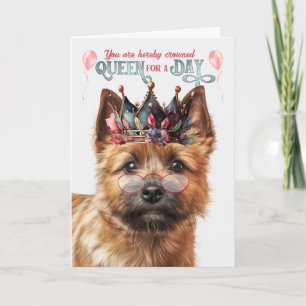 Tarjeta Norwich Terrier Dog Queen Day Funny Cumpleaños
