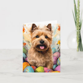 Tarjeta Norwich Terrier Feliz Pascua