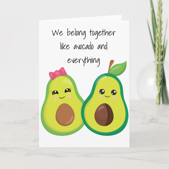 Tarjeta Nos Pertenecemos Juntos Amor Aguacate Divertido An (Anverso)