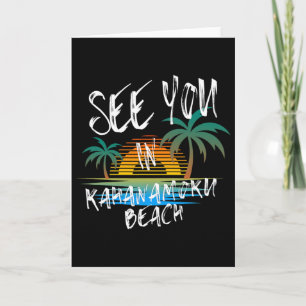 Tarjeta Nos vemos en Kahanamoku Beach Retro Vintage Oahu S