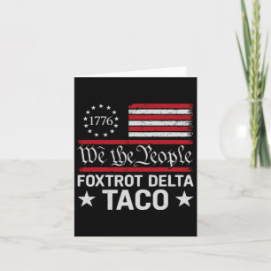 Tarjeta Nosotros el Taco del pueblo Foxtrot Delta Taco