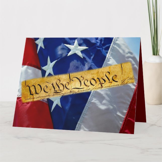 Tarjeta Nosotros, La Constitución Y La Bandera Estadounide (Anverso)