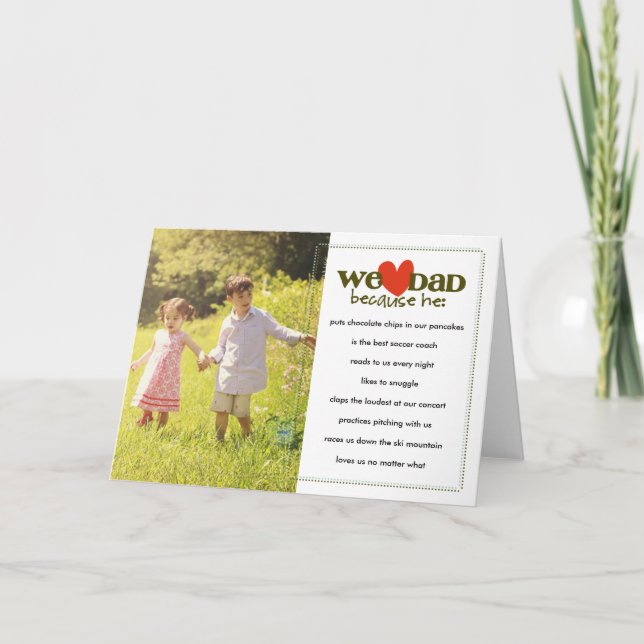 Tarjeta Nosotros papá del corazón porque… (Anverso)