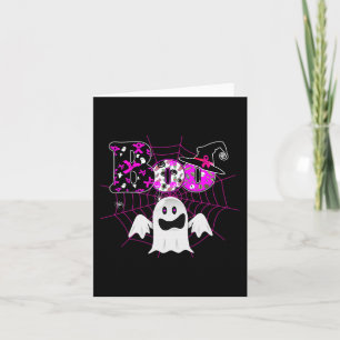 Tarjeta Nosotros Usamos Sombrero de Bruja Rosa Boo Fantasm