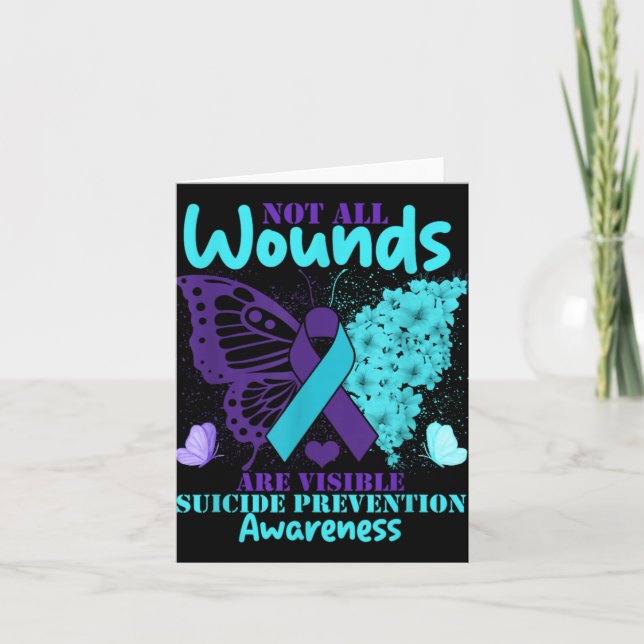 Tarjeta Not All Wounds Are Visible Suicide Awareness  (Anverso)