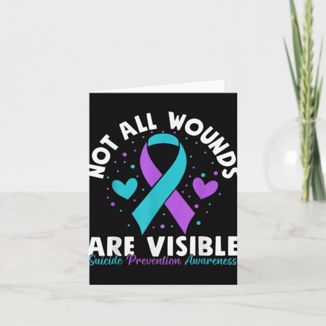 Tarjeta Not All Wounds Are Visible Suicide Awareness Menta (Anverso)