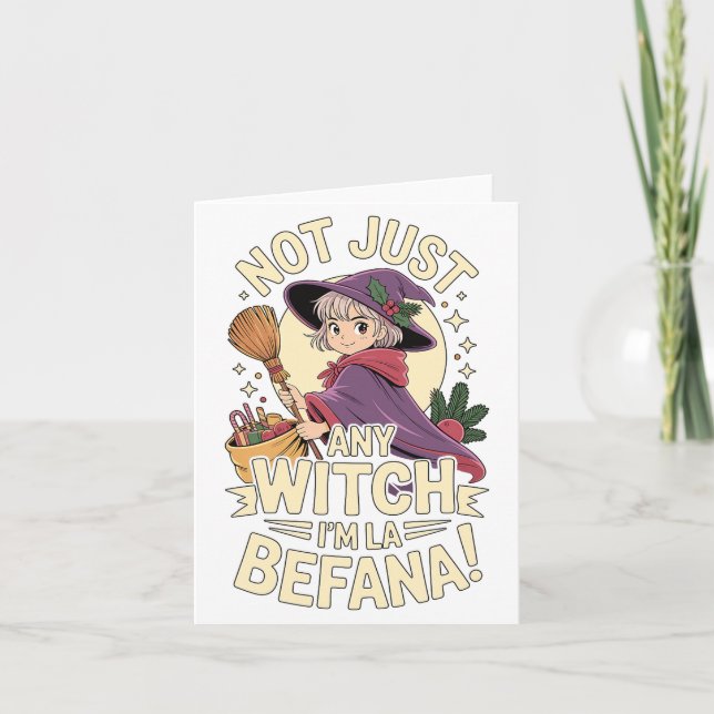 Tarjeta “not Just Any Witch, I’m La Befana” Funny Italian  (Anverso)