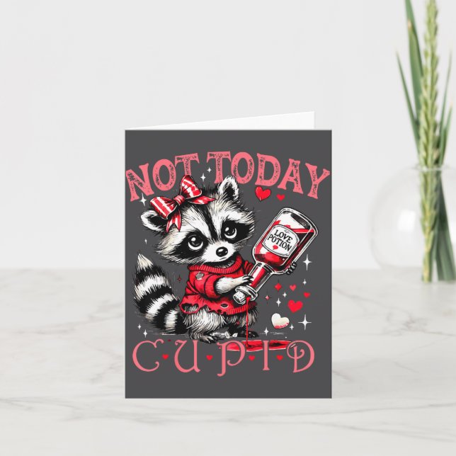 Tarjeta Not Today Cud Funny Raccoon Valentines Day Cute Ki (Anverso)