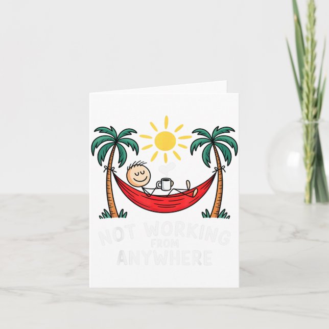 Tarjeta Not Working From Anywhere Funny Hammock 2025  (Anverso)