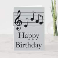Notaciones musicales estilo trébol clef y cumpleañ