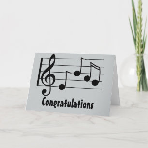 Tarjeta Notaciones musicales treble clef felicitaciones