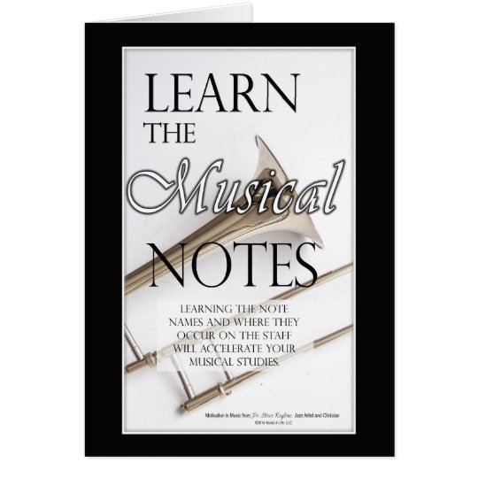 Tarjeta Notas musicales del Trombone