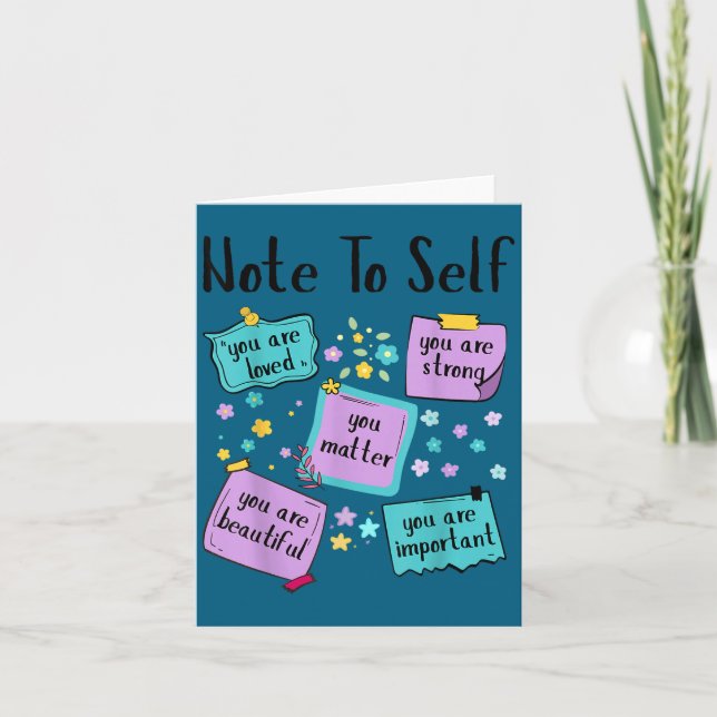 Tarjeta Note To Self You Suicide Prevention Awareness  (Anverso)