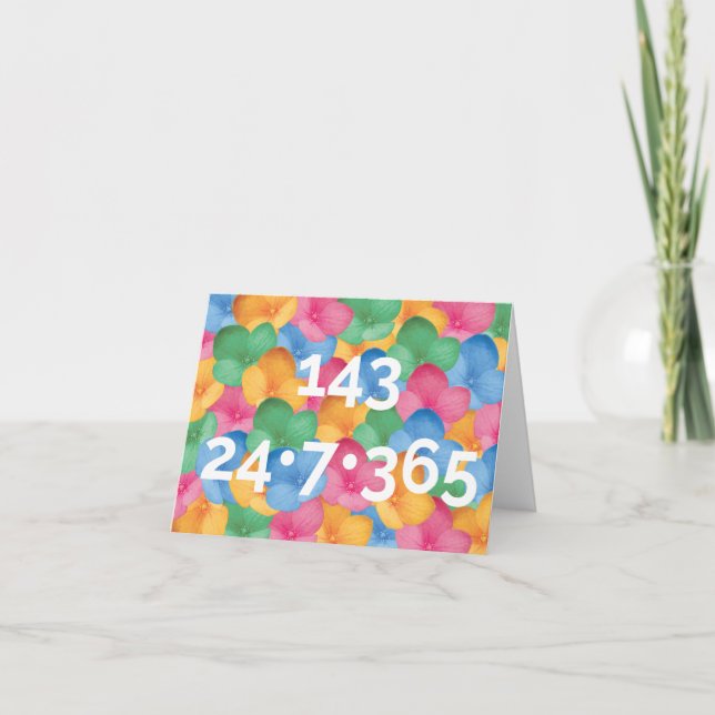 Tarjeta Notecard - 143, te amo (Anverso)