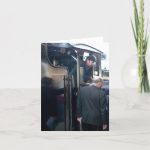 Tarjeta Notecard: A cargo del tren de vapor