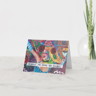 TARJETA NOTECARD-ABRAZA EL FREAK QUE ERES.