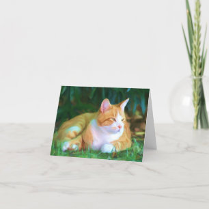Tarjeta Notecard anaranjado del gato de tabby