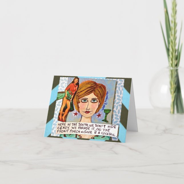 TARJETA NOTECARD-AQUÍ EN EL SUR NO OCULTAMOS LA LOCURA (Anverso)