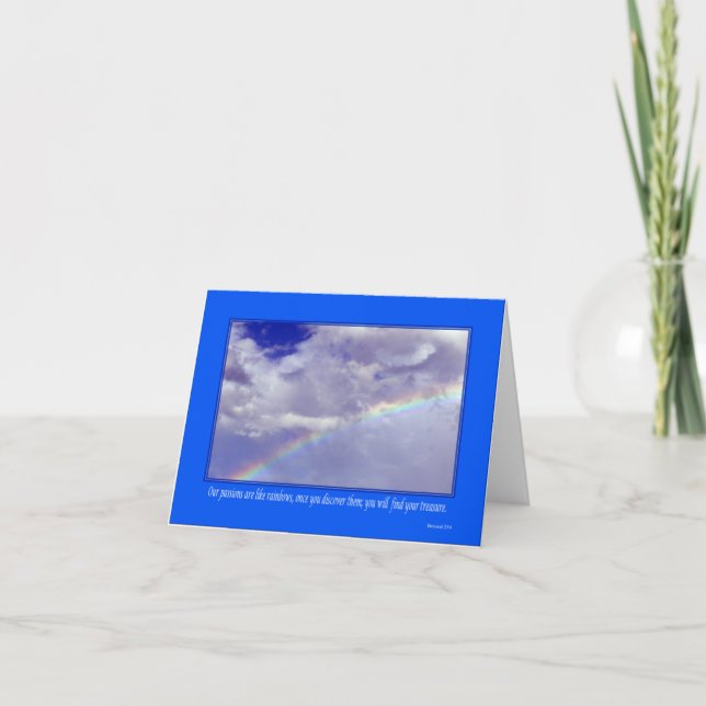 Tarjeta Notecard arcoiris inspirador (Anverso)