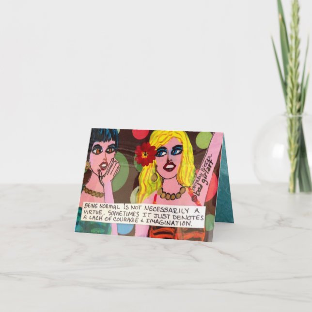 TARJETA NOTECARD-BEING NORMAL NO ES NECESARIAMENTE UNA (Anverso)