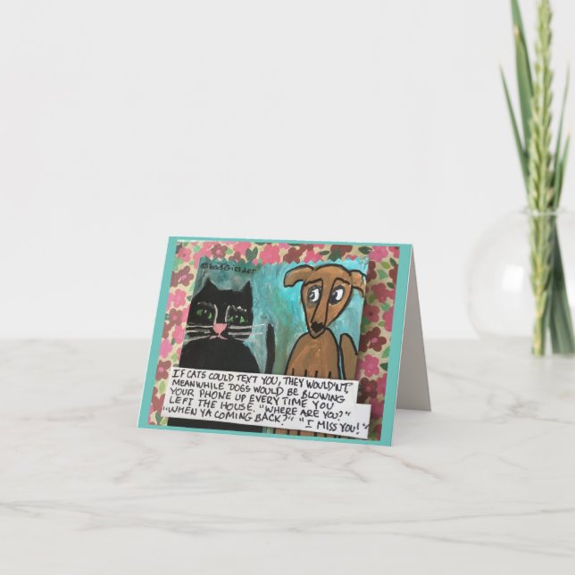 Tarjeta NOTECARD-Cat/perro (Anverso)