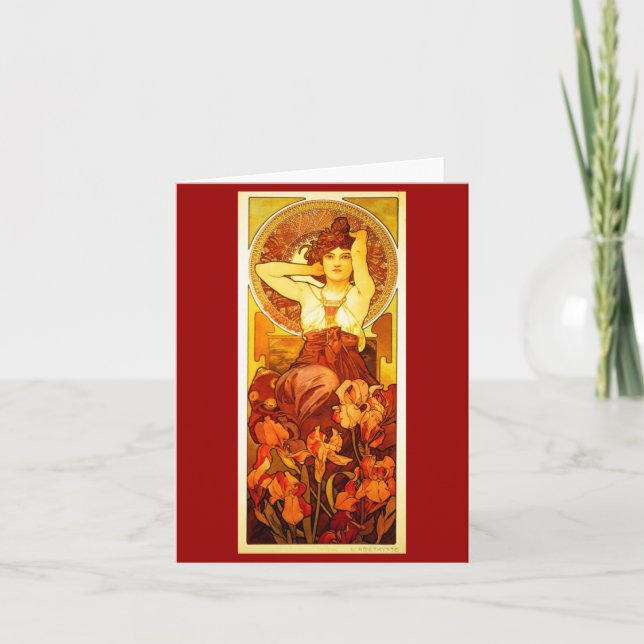 Tarjeta Notecard-Clásico/Vintage-Mucha 1 (Anverso)