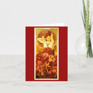 Tarjeta Notecard-Clásico/Vintage-Mucha 1