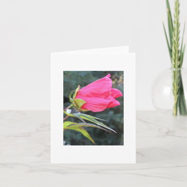 Tarjeta Notecard con la flor roja brillante (Anverso)