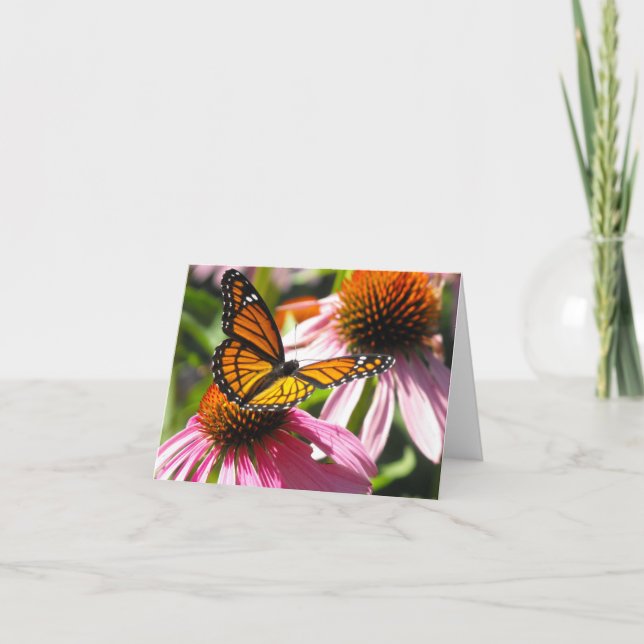 Tarjeta Notecard con mariposa monarca (Anverso)
