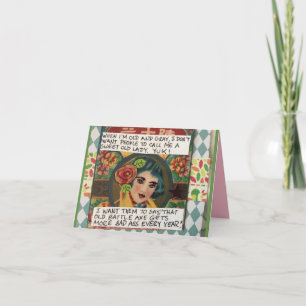 Tarjeta Notecard-Cuando soy viejo y gris no quiero gente