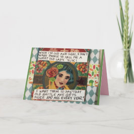 Tarjeta Notecard-Cuando soy viejo y gris no quiero gente